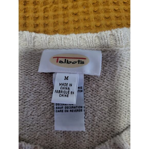 Vintage Talbots Button Sweater Detailed Crocheter Knitter Crafts Sewing GUC M - Picture 3 of 8